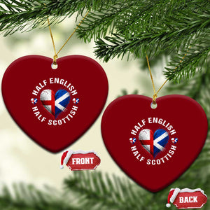 Half English Half Scottish Heritage Ceramic Ornament Heart St Georges Cross and Saltire Pride TS02 Print Your Wear