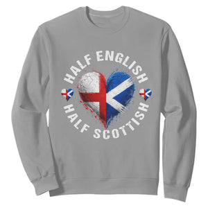 Half English Half Scottish Heritage Sweatshirt Heart St Georges Cross and Saltire Pride TS02 Sport Gray Print Your Wear