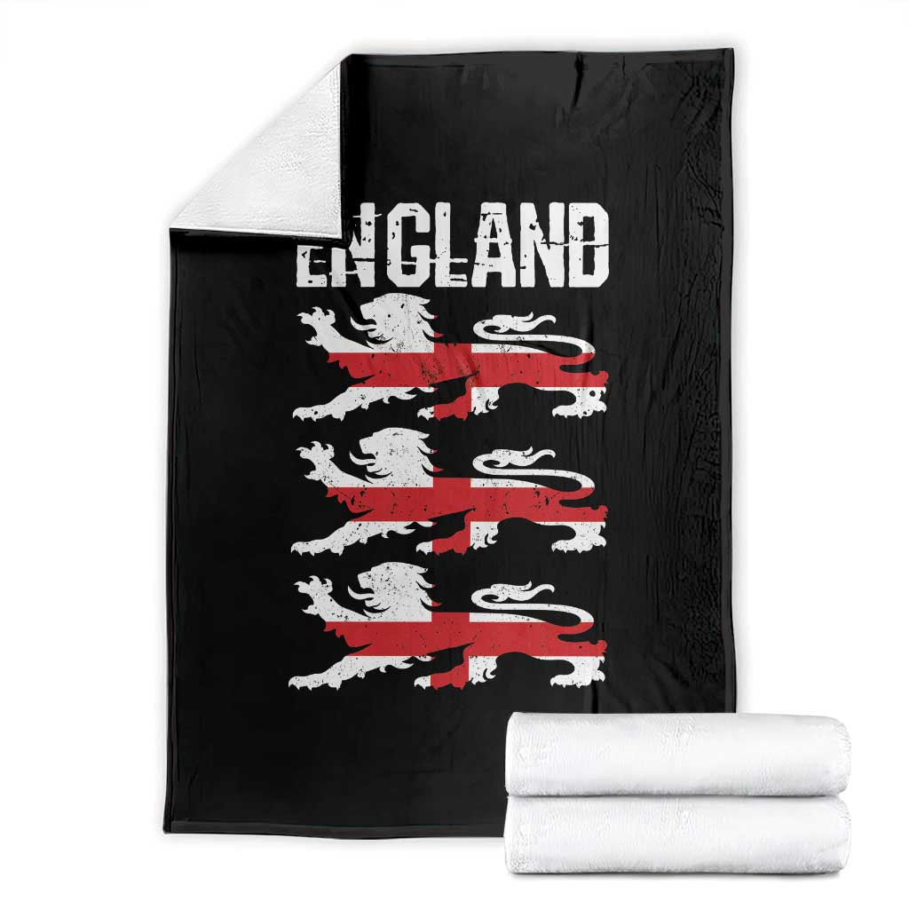 Vintage Three Lions England Pride Throw Blanket Patriotic Soccer British Football Fans TS02 Black Print Your Wear