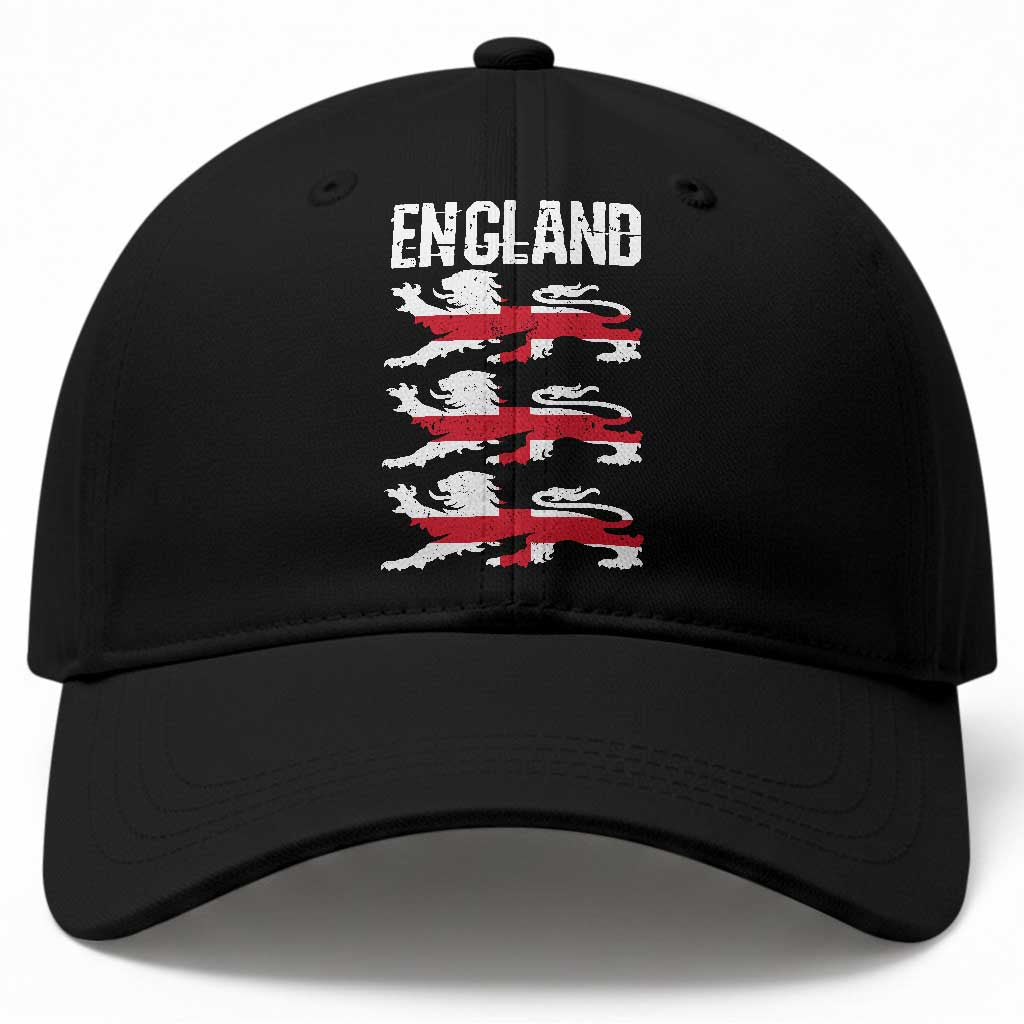 Vintage Three Lions England Pride Baseball Cap Patriotic Soccer British Football Fans TS02 Print Your Wear