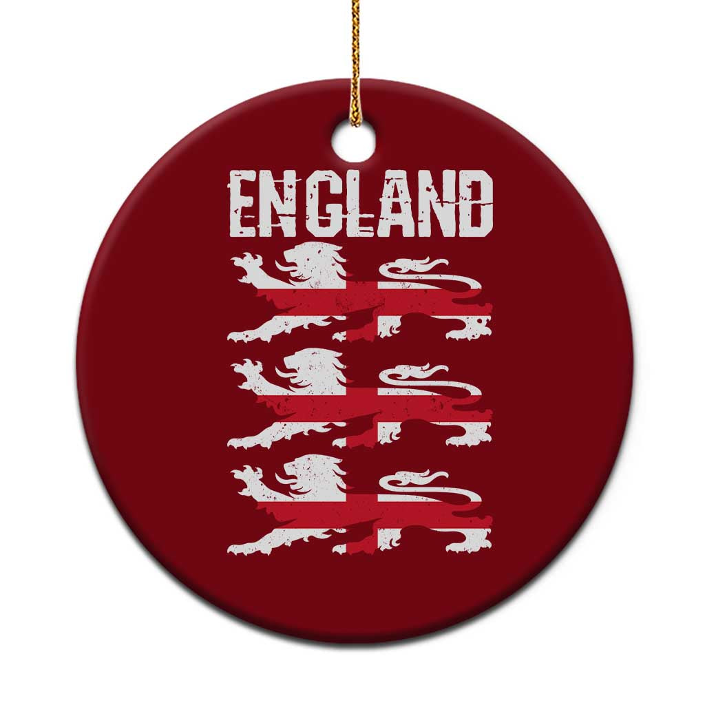 Vintage Three Lions England Pride Ceramic Ornament Patriotic Soccer British Football Fans TS02 1pc Red Print Your Wear