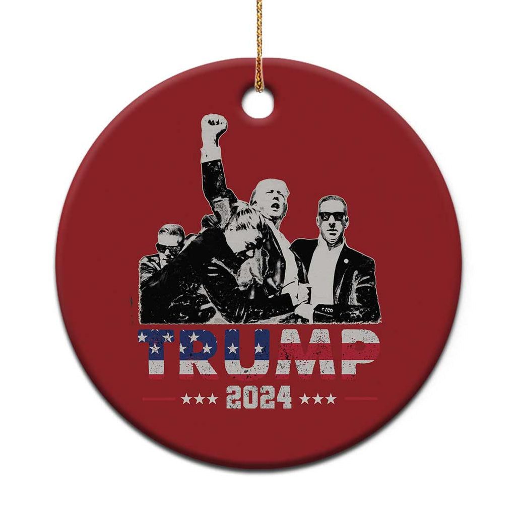 Trump Raised Fist Christmas Ornament Trump 2024 For President TS02 Print Your Wear