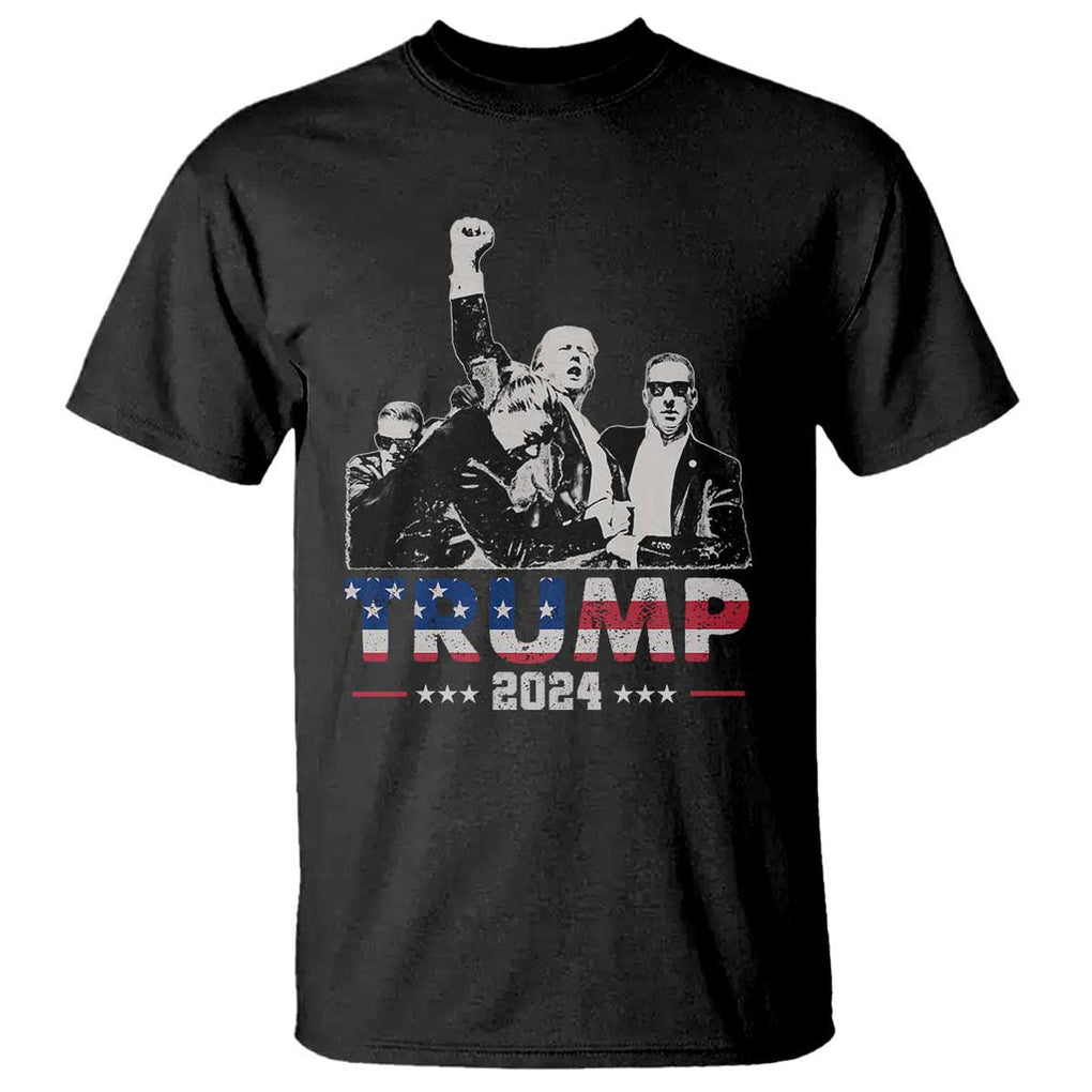 Trump Raised Fist T Shirt Trump 2024 For President TS02 Black Print Your Wear