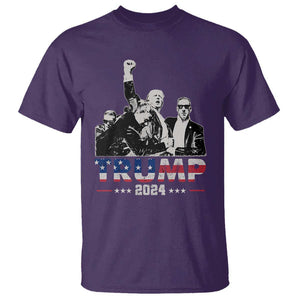 Trump Raised Fist T Shirt Trump 2024 For President TS02 Purple Print Your Wear