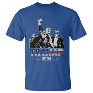 Trump Raised Fist T Shirt Trump 2024 For President TS02 Royal Blue Print Your Wear