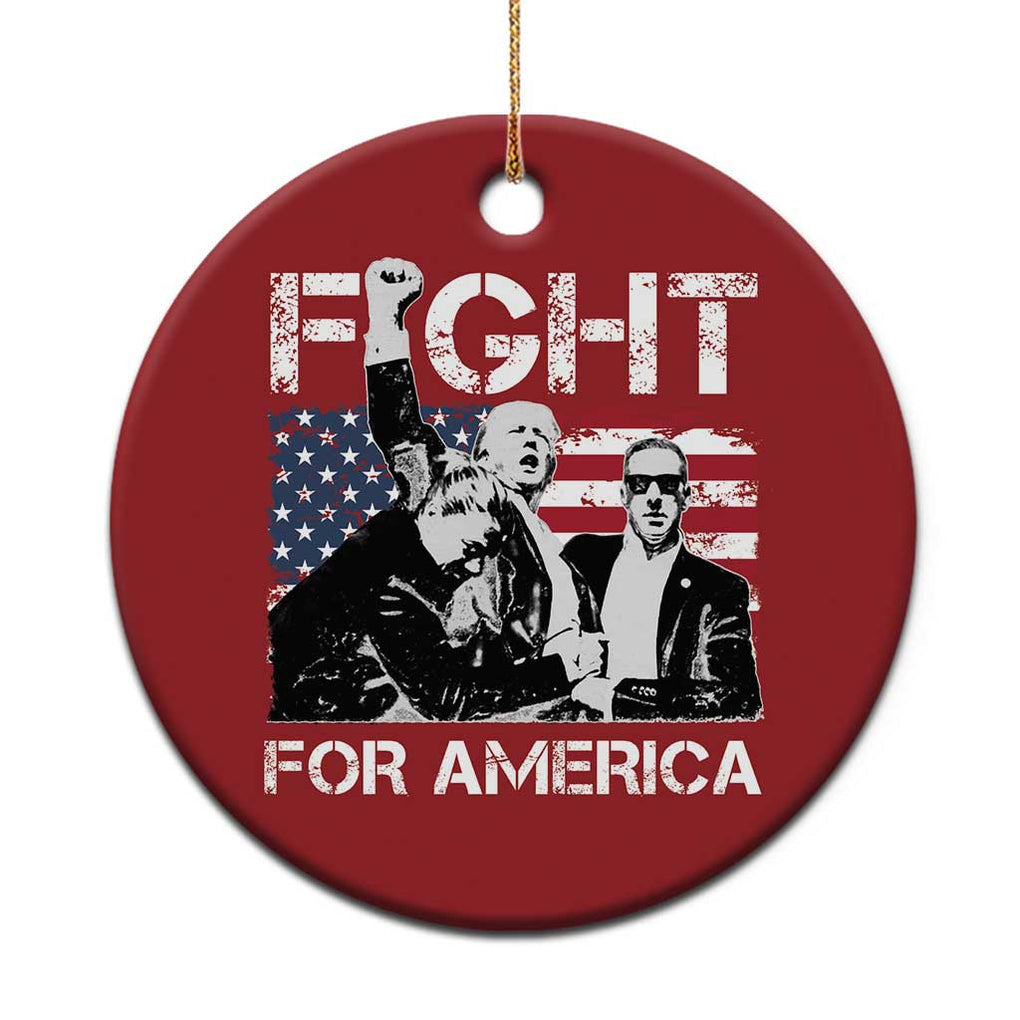 Trump Raised Fist Christmas Ornament Fight For America President 45 47 US Flag TS02 Print Your Wear