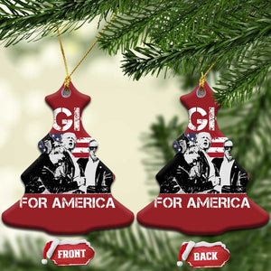 Trump Raised Fist Christmas Ornament Fight For America President 45 47 US Flag TS02 Christmas Tree Red Print Your Wear