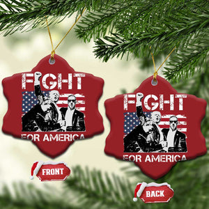 Trump Raised Fist Christmas Ornament Fight For America President 45 47 US Flag TS02 Snow Flake Red Print Your Wear