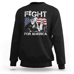 Trump Raised Fist Sweatshirt Fight For America President 45 47 US Flag TS02 Black Print Your Wear