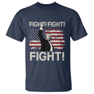 Trump Raised Fist T Shirt Fight Fight Fight American Flag Retro Vintage TS02 Navy Print Your Wear