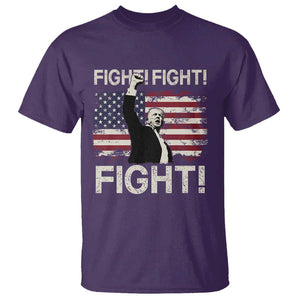 Trump Raised Fist T Shirt Fight Fight Fight American Flag Retro Vintage TS02 Purple Print Your Wear