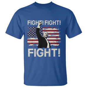 Trump Raised Fist T Shirt Fight Fight Fight American Flag Retro Vintage TS02 Royal Blue Print Your Wear