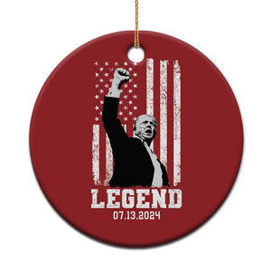 Trump Raised Fist Christmas Ornament Legend July 13th 2024 American Flag TS02 Print Your Wear