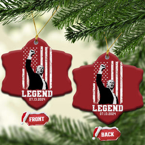 Trump Raised Fist Christmas Ornament Legend July 13th 2024 American Flag TS02 Snow Flake Red Print Your Wear