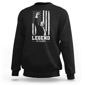 Trump Raised Fist Sweatshirt Legend July 13th 2024 American Flag TS02 Black Print Your Wear