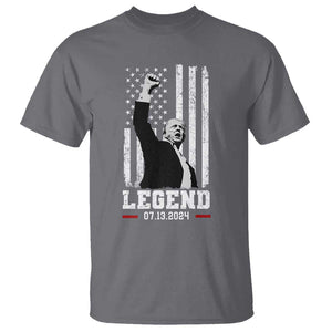 Trump Raised Fist T Shirt Legend July 13th 2024 American Flag TS02 Charcoal Print Your Wear