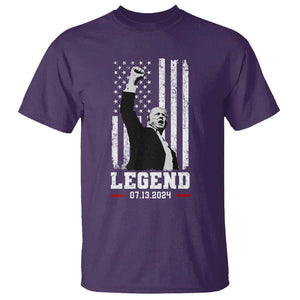 Trump Raised Fist T Shirt Legend July 13th 2024 American Flag TS02 Purple Print Your Wear