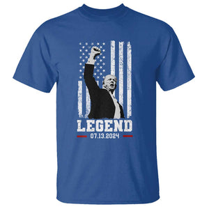 Trump Raised Fist T Shirt Legend July 13th 2024 American Flag TS02 Royal Blue Print Your Wear