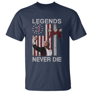 Trump Raised Fist T Shirt Legend Never Die President 45 47 American Betsy Ross Flag Cross TS02 Navy Print Your Wear