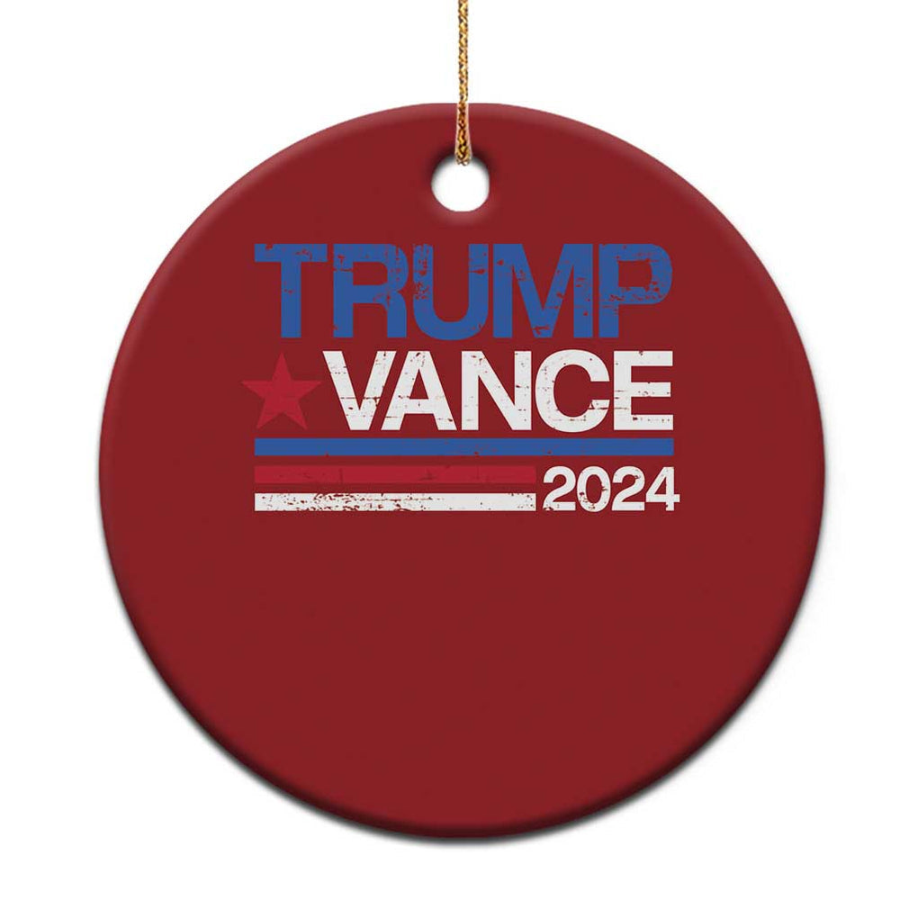 Trump Vance 2024 Christmas Ornament 2024 President 45 47 Supporter Retro Stripe TS02 Print Your Wear