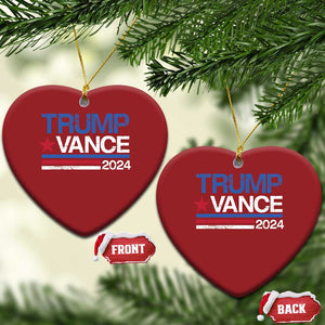 Trump Vance 2024 Christmas Ornament 2024 President 45 47 Supporter Retro Stripe TS02 Heart Red Print Your Wear