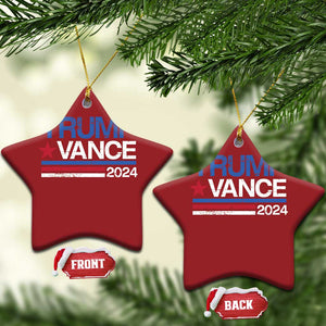 Trump Vance 2024 Christmas Ornament 2024 President 45 47 Supporter Retro Stripe TS02 Star Red Print Your Wear