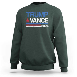 Trump Vance 2024 Sweatshirt 2024 President 45 47 Supporter Retro Stripe TS02 Dark Forest Green Print Your Wear