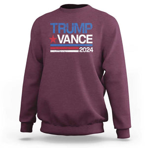 Trump Vance 2024 Sweatshirt 2024 President 45 47 Supporter Retro Stripe TS02 Maroon Print Your Wear