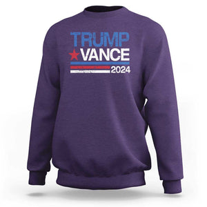 Trump Vance 2024 Sweatshirt 2024 President 45 47 Supporter Retro Stripe TS02 Purple Print Your Wear