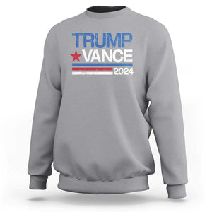 Trump Vance 2024 Sweatshirt 2024 President 45 47 Supporter Retro Stripe TS02 Sport Gray Print Your Wear