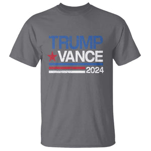 Trump Vance 2024 T Shirt 2024 President 45 47 Supporter Retro Stripe TS02 Charcoal Print Your Wear