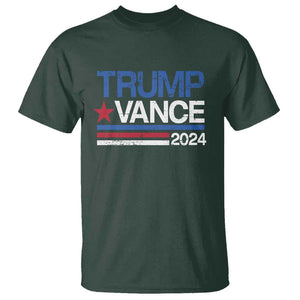 Trump Vance 2024 T Shirt 2024 President 45 47 Supporter Retro Stripe TS02 Dark Forest Green Print Your Wear