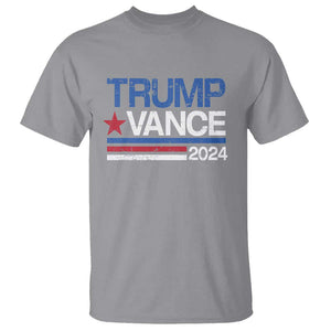 Trump Vance 2024 T Shirt 2024 President 45 47 Supporter Retro Stripe TS02 Sport Gray Print Your Wear