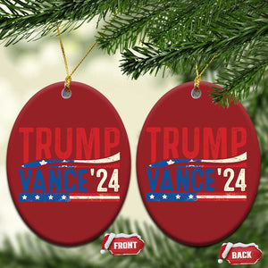 Trump Vance 2024 Christmas Ornament 2024 President 45 47 Supporter Retro Vintage TS02 Oval Red Print Your Wear