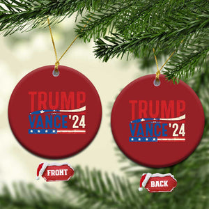 Trump Vance 2024 Christmas Ornament 2024 President 45 47 Supporter Retro Vintage TS02 Circle Red Print Your Wear