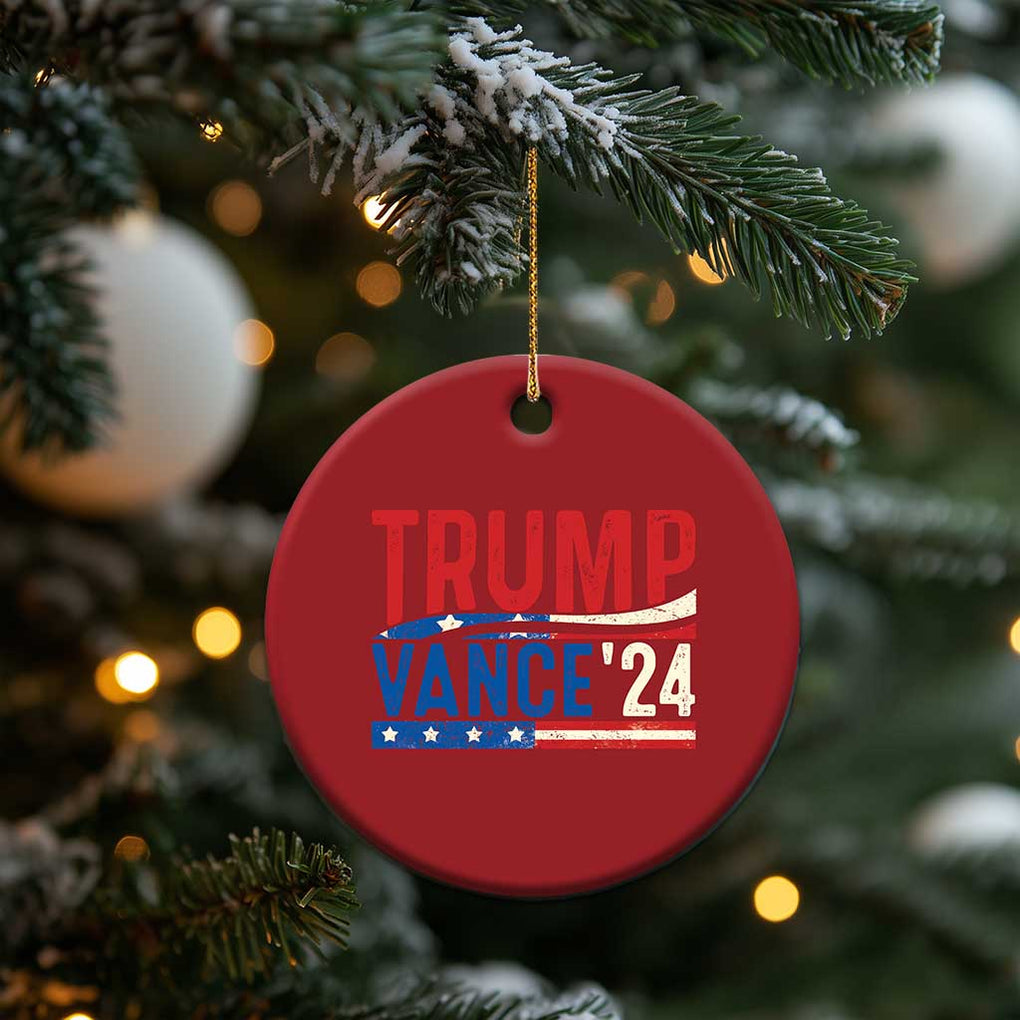 Trump Vance 2024 Christmas Ornament 2024 President 45 47 Supporter Retro Vintage TS02 Print Your Wear