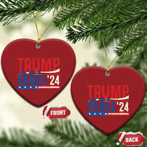 Trump Vance 2024 Christmas Ornament 2024 President 45 47 Supporter Retro Vintage TS02 Heart Red Print Your Wear