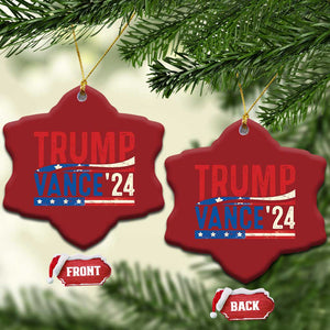 Trump Vance 2024 Christmas Ornament 2024 President 45 47 Supporter Retro Vintage TS02 Snow Flake Red Print Your Wear