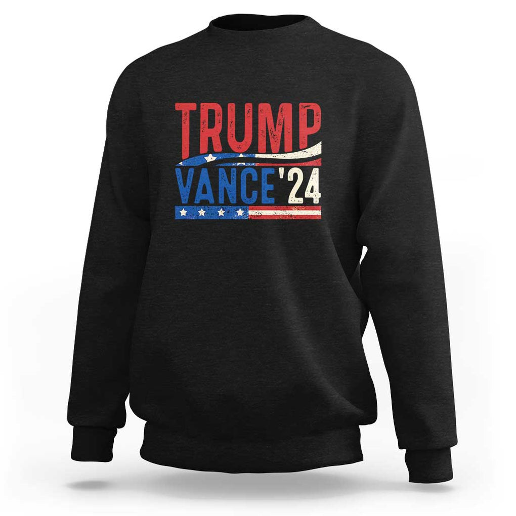 Trump Vance 2024 Sweatshirt 2024 President 45 47 Supporter Retro Vintage TS02 Black Print Your Wear