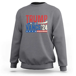 Trump Vance 2024 Sweatshirt 2024 President 45 47 Supporter Retro Vintage TS02 Charcoal Print Your Wear