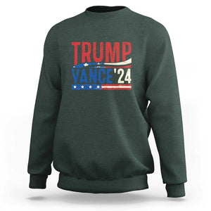 Trump Vance 2024 Sweatshirt 2024 President 45 47 Supporter Retro Vintage TS02 Dark Forest Green Print Your Wear