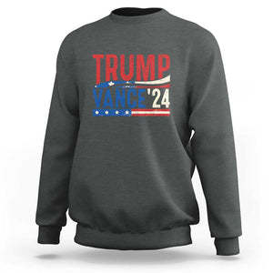 Trump Vance 2024 Sweatshirt 2024 President 45 47 Supporter Retro Vintage TS02 Dark Heather Print Your Wear