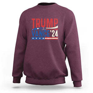 Trump Vance 2024 Sweatshirt 2024 President 45 47 Supporter Retro Vintage TS02 Maroon Print Your Wear