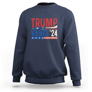 Trump Vance 2024 Sweatshirt 2024 President 45 47 Supporter Retro Vintage TS02 Navy Print Your Wear