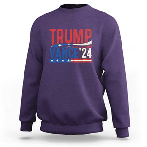 Trump Vance 2024 Sweatshirt 2024 President 45 47 Supporter Retro Vintage TS02 Purple Print Your Wear