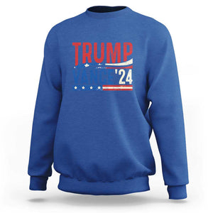 Trump Vance 2024 Sweatshirt 2024 President 45 47 Supporter Retro Vintage TS02 Royal Blue Print Your Wear