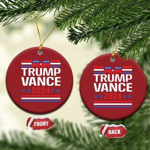 Trump Vance 2024 Christmas Ornament 2024 President 45 47 Supporter Republican Elephant TS02 Circle Red Print Your Wear