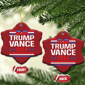 Trump Vance 2024 Christmas Ornament 2024 President 45 47 Supporter Republican Elephant TS02 Snow Flake Red Print Your Wear