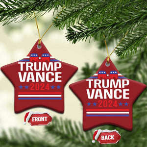 Trump Vance 2024 Christmas Ornament 2024 President 45 47 Supporter Republican Elephant TS02 Star Red Print Your Wear