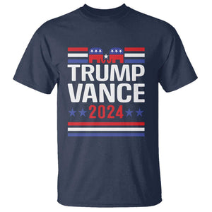 Trump Vance 2024 T Shirt 2024 President 45 47 Supporter Republican Elephant TS02 Navy Print Your Wear